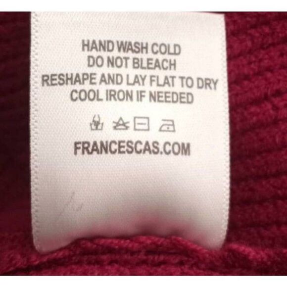 FRANCESCA'S BLUE RAIN BURGUNDY/FUCHSIA CROP BALLOON SLEEVE TURTLENECK SWEATER SZ - Picture 8 of 10
